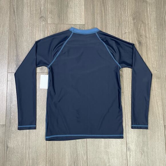 Crewcuts Blue Long Sleeve Crew Neck Solid Rash Guard UPF 50+ Shirt US Boys L New - Picture 3 of 8